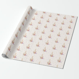 Süßer Pastell-Panda-Baby 1. Geburtstag Geschenkpapier