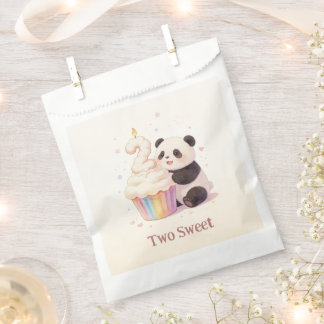 Süßer Pastell-Panda-Baby 2. Geburtstag Geschenktütchen