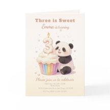 Süßer Pastell-Panda-Baby 3. Geburtstag