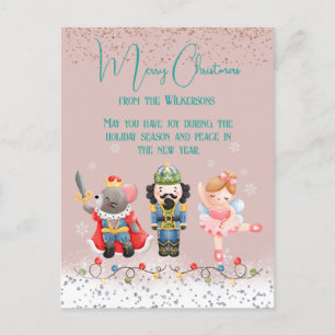 Süßer Pastell-Weihnachtsnussknacker Feiertagspostkarte