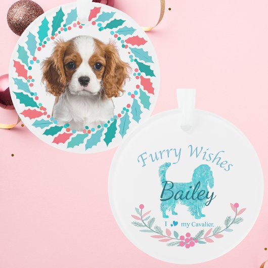 Süßer pastellblauer Cavalier | Maßgeschneidertes W Ornament