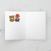 Süßer pastellfarbener Eulen-Hasen Ostern Alles Gut Karte (Innenseite)