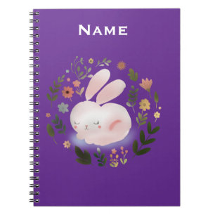 Süßer pastellfarbener Osterhasen-Blumenkranz für d Notizblock