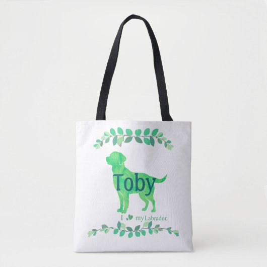 Süßer Pastellgrüner Labrador | Benutzerdefinierter Tasche (Vorderseite)