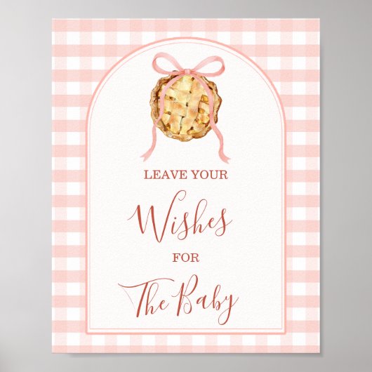 Süßer Pastellrosa Gingham-Hintergrund für Wünsche Poster (Vorne)