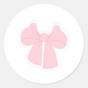 Süßer Pastellrosa-Schleifen-Sticker Kawaii Coque Runder Aufkleber