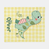 Süßer Patchwork-Baby-Dinosaurier Fleecedecke (Vorderseite (Horizontal))
