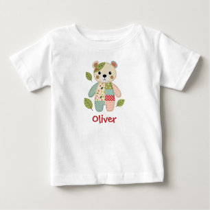 Süßer Patchwork-Bär Baby T-shirt