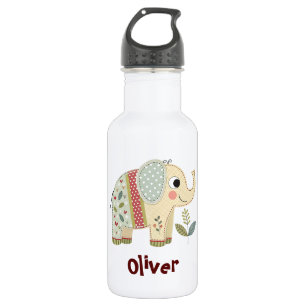 Süßer Patchwork-Elefant Edelstahlflasche