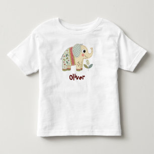 Süßer Patchwork-Elefant Kleinkind T-shirt