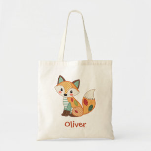 Süßer Patchwork-Fuchs Tragetasche