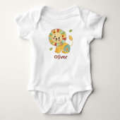 Süßer Patchwork-Löwe Baby Strampler (Vorderseite)