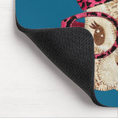 Süßer Patchwork-Osterhase mit Brille rosa Schleife Mousepad (Ecke)
