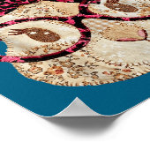 Süßer Patchwork-Osterhase mit Brille rosa Schleife Poster (Ecke)