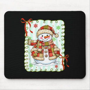 Süßer Patchwork-Schneemann-Bogen Weihnachten Xmas Mousepad