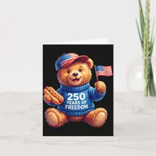 Süßer patriotischer Teddybär 250 Jahre Dom 4. Juli Karte