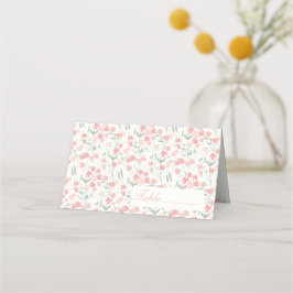 Süßer Pea Pink und Creme Blume Platzkarte