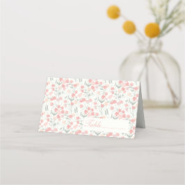 Süßer Pea Pink und Creme Blume Platzkarte