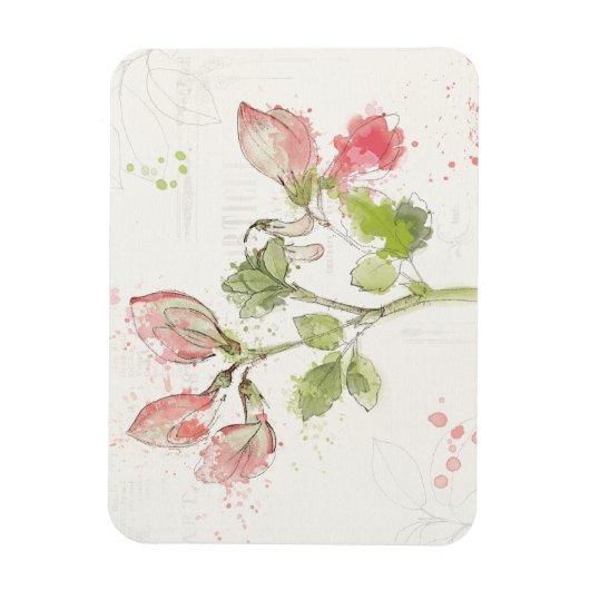 Süßer Pea Wasserfarbe Magnet (Vertikal)