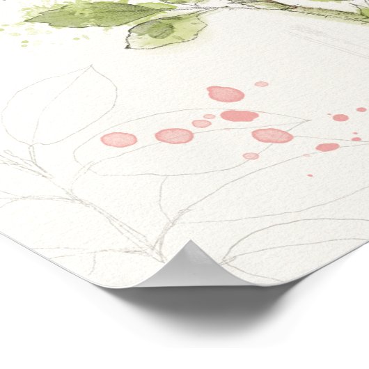 Süßer Pea Wasserfarbe Poster (Ecke)