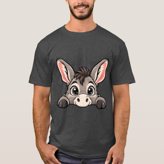 Süßer Peekaboo Esel T-Shirt (Vorderseite)
