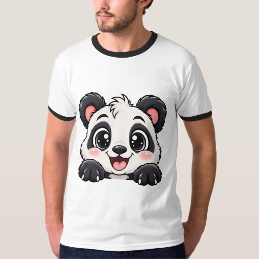Süßer Peekaboo Panda T-Shirt (Vorderseite)