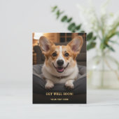 Süßer Pembroke Welsh Corgi Gute Besserung Postkarte (Stehend Vorderseite)