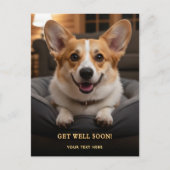 Süßer Pembroke Welsh Corgi Gute Besserung Postkarte (Vorderseite)