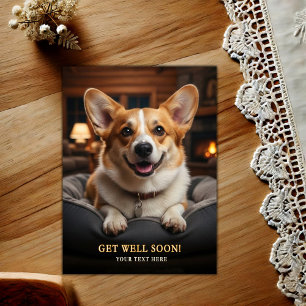 Süßer Pembroke Welsh Corgi Gute Besserung Postkarte