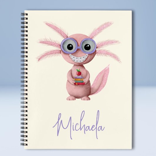 Süßer personalisierter Axolotl Notizblock