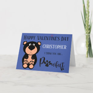 Süßer personalisierter Bär Frohen Valentinstag Nam Karte