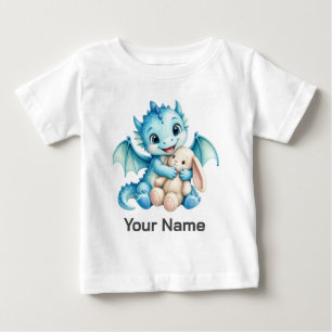 Süßer personalisierter blauer Babydrache, der ein Baby T-shirt