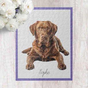 Süßer personalisierter Chocolate Labrador Retrieve Puzzle