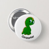 Süßer personalisierter Dinosaurier Button (Vorne & Hinten)