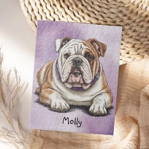 Süßer personalisierter Englischer Bulldogge Puzzle