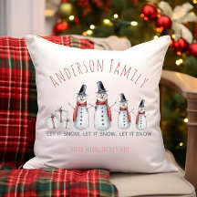 Süßer personalisierter Familiennamens-Schneemann L