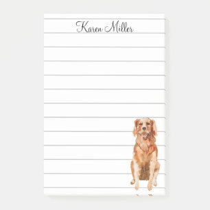 Süßer personalisierter Golden Retriever Post-it Klebezettel