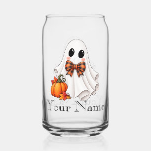 Süßer personalisierter Jungen-Geist-Halloween-Glas Dosenglas