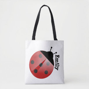 Süßer personalisierter Marienkäfer auf weißer Tote Tasche