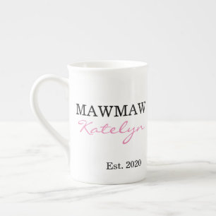 Süßer personalisierter Name Mawmaw Jahr Gegründet Porzellantasse