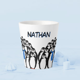 Süßer personalisierter Pinguin Milchtasse