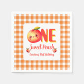 Süßer Pfirsich-Geburtstag im Sommer Serviette (Vorderseite)