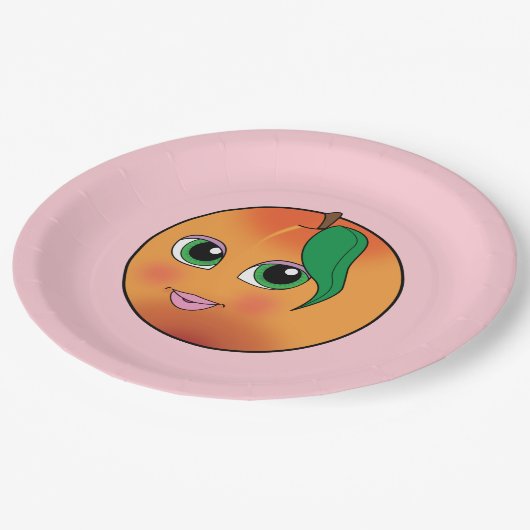 Süßer Pfirsich Pappteller (Schrägansicht)