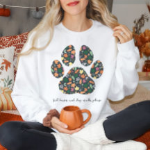 Süßer Pfotenabdruck-Herbstpullover für einen Hunde