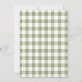 Süßer Pie Erster Geburtstag Grün Gingham Einladung (Rückseite)