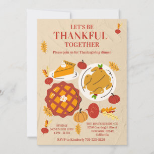 Süßer Pie-Kürbis Thanksgiving-Abendessen Einladung