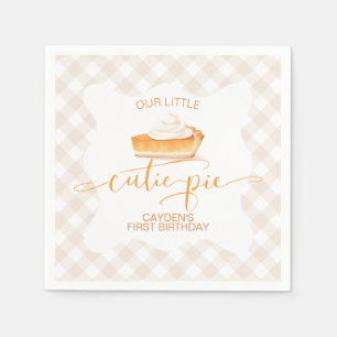 Süßer Pie-Kürbiskuchen Herbst Karo 1. Geburtstag Serviette