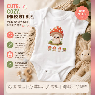 Süßer Pilz-Baby-Body – Kawaii Cottagecore I Baby Strampler
