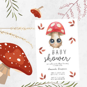 Süßer Pilz Baby Shower Einladung