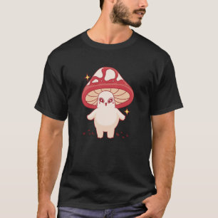Süßer Pilz-Charakter Kawaii Whimsical Art T-Shirt